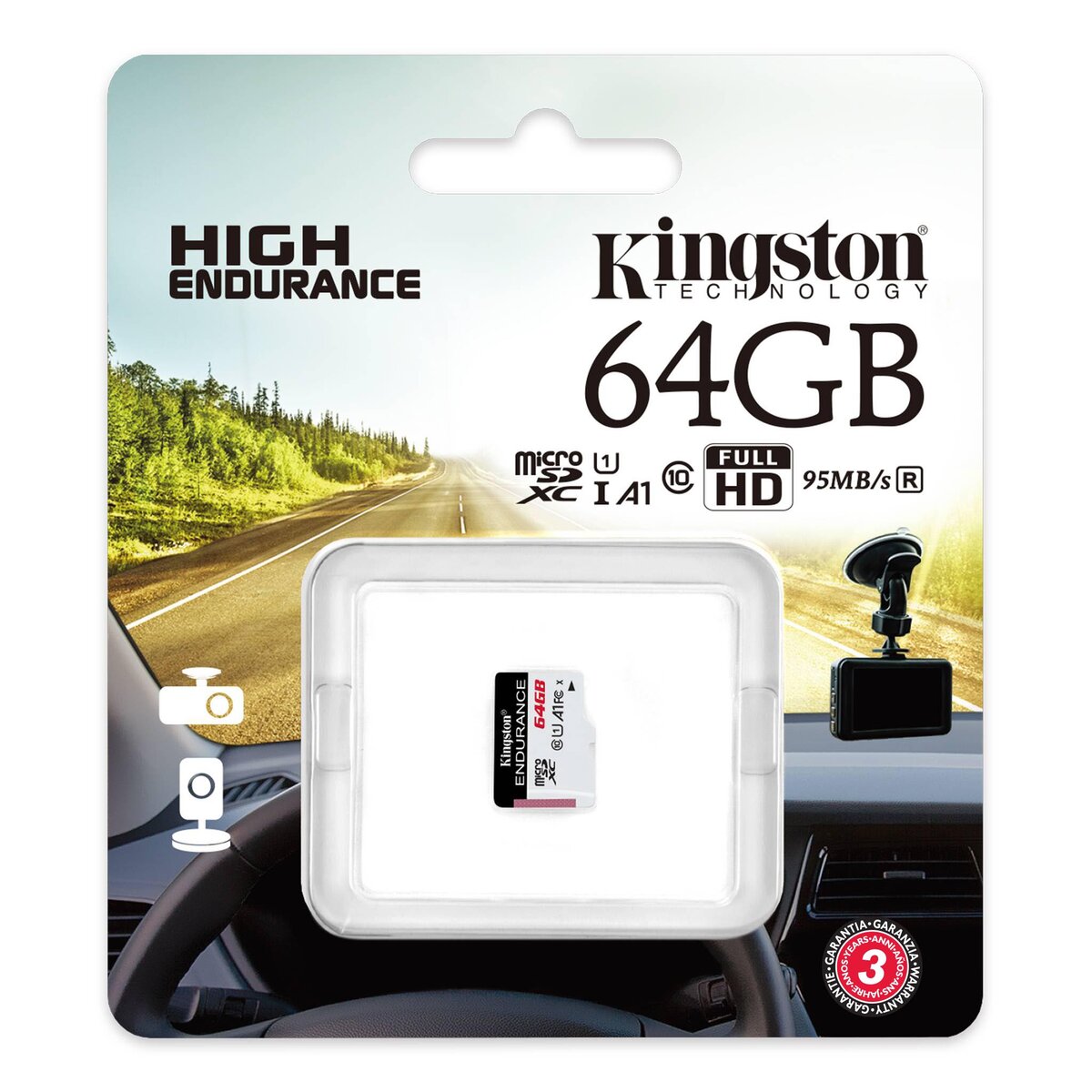 Карта памяті microSDXC (UHS-1 U1) Kingston Endurance 64Gb class 10 А1 (R95MB/s, W30MB/s) (SDCE/64GB) Фото 1 Карта памяті microSDXC (UHS-1 U1) Kingston Endurance 64Gb class 10 А1 (R95MB/s, W30MB/s) (SDCE/64GB) на картинке №1