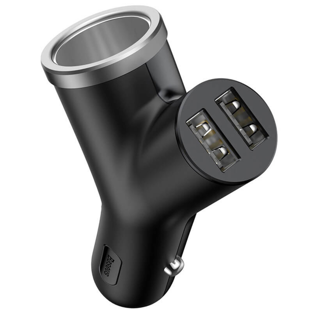 Автомобільний зарядний пристрій Baseus Y type dual USB+cigarette lighter extended car charger 3.1 A Black (CCALL-YX01) Фото 3 Автомобільний зарядний пристрій Baseus Y type dual USB+cigarette lighter extended car charger 3.1 A Black (CCALL-YX01) на картинке №3