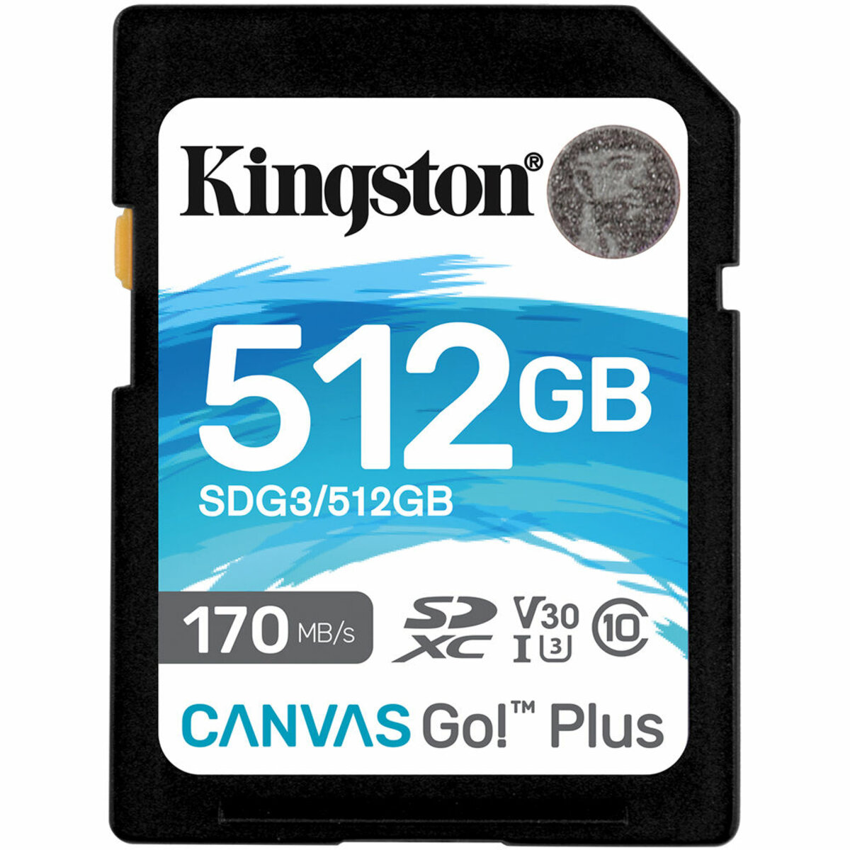 SDXC (UHS-1 U3) Kingston Canvas Go Plus 512Gb class 10 V30 (R170MB/s, W90MB/s) (SDG3/512GB) Фото 1 SDXC (UHS-1 U3) Kingston Canvas Go Plus 512Gb class 10 V30 (R170MB/s, W90MB/s) (SDG3/512GB) на картинке №1
