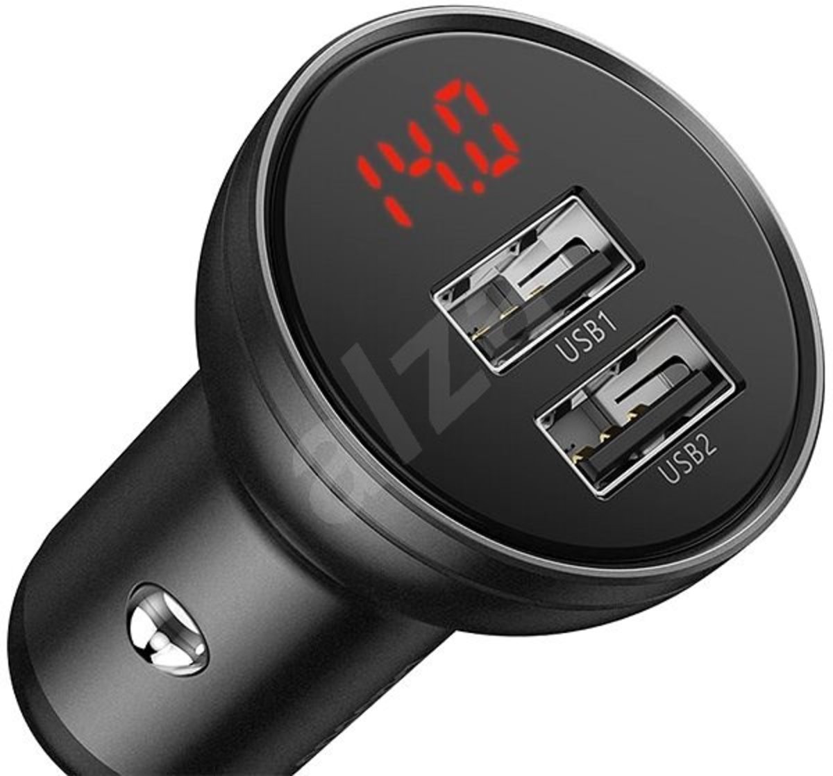 Автомобільний зарядний пристрій Baseus Digital Display Dual USB 4.8A Car Charger 24W Grey (CCBX-0G) на картинке №1