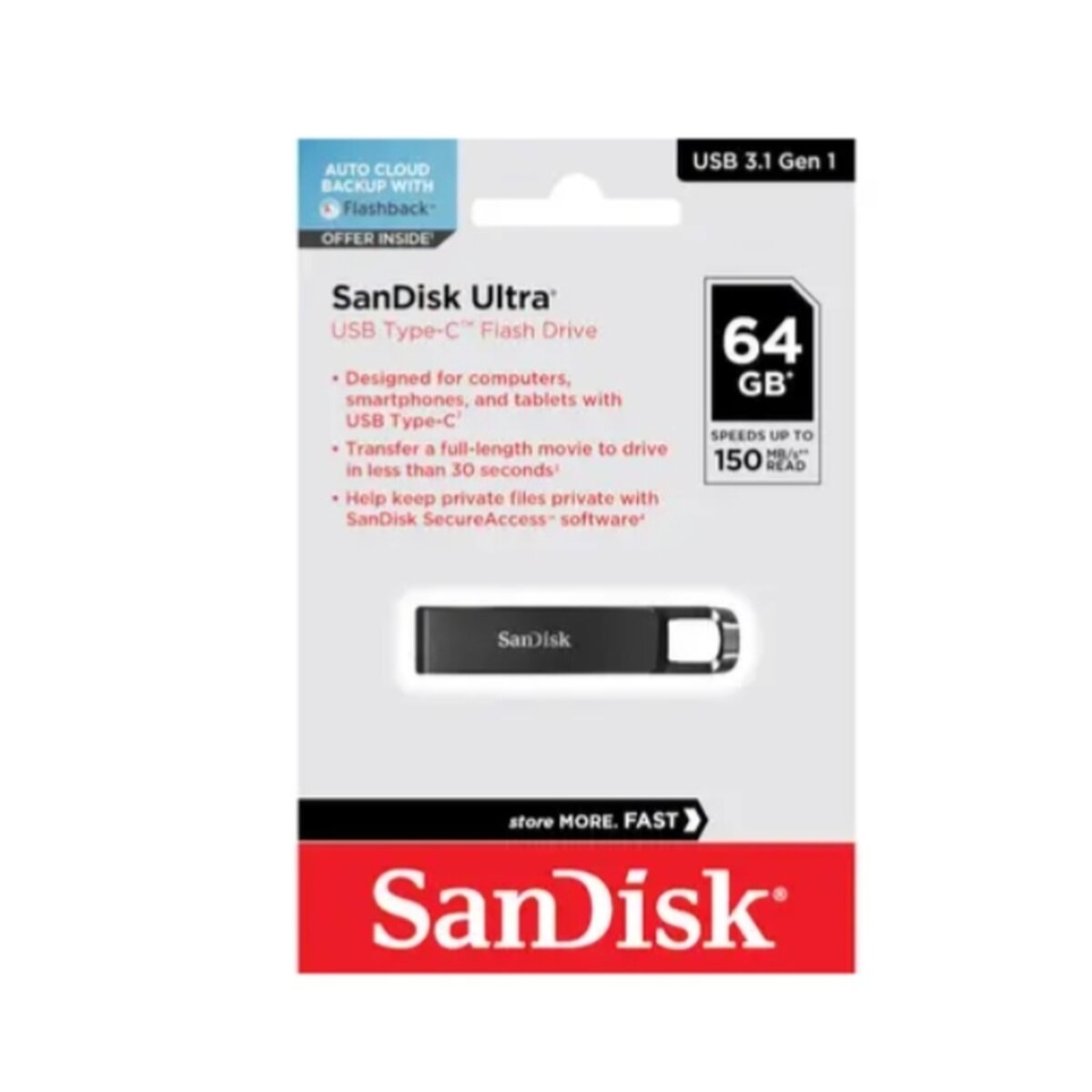 Флеш-накопичувач SanDisk USB 3.1 Ultra Type-C 64Gb (150Mb/s) на малюнкі №2