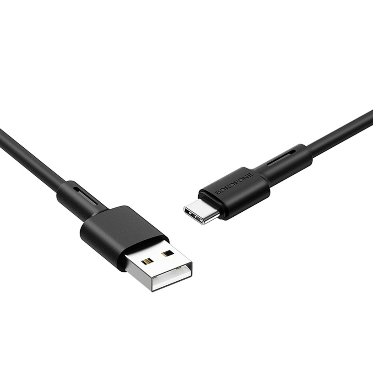 Кабель BOROFONE BX31 USB to Type-C 3A, 1m, silicone, TPE connectors, Black (BX31CB) Фотографія №1 Кабель BOROFONE BX31 USB to Type-C 3A, 1m, silicone, TPE connectors, Black (BX31CB) на малюнкі №1