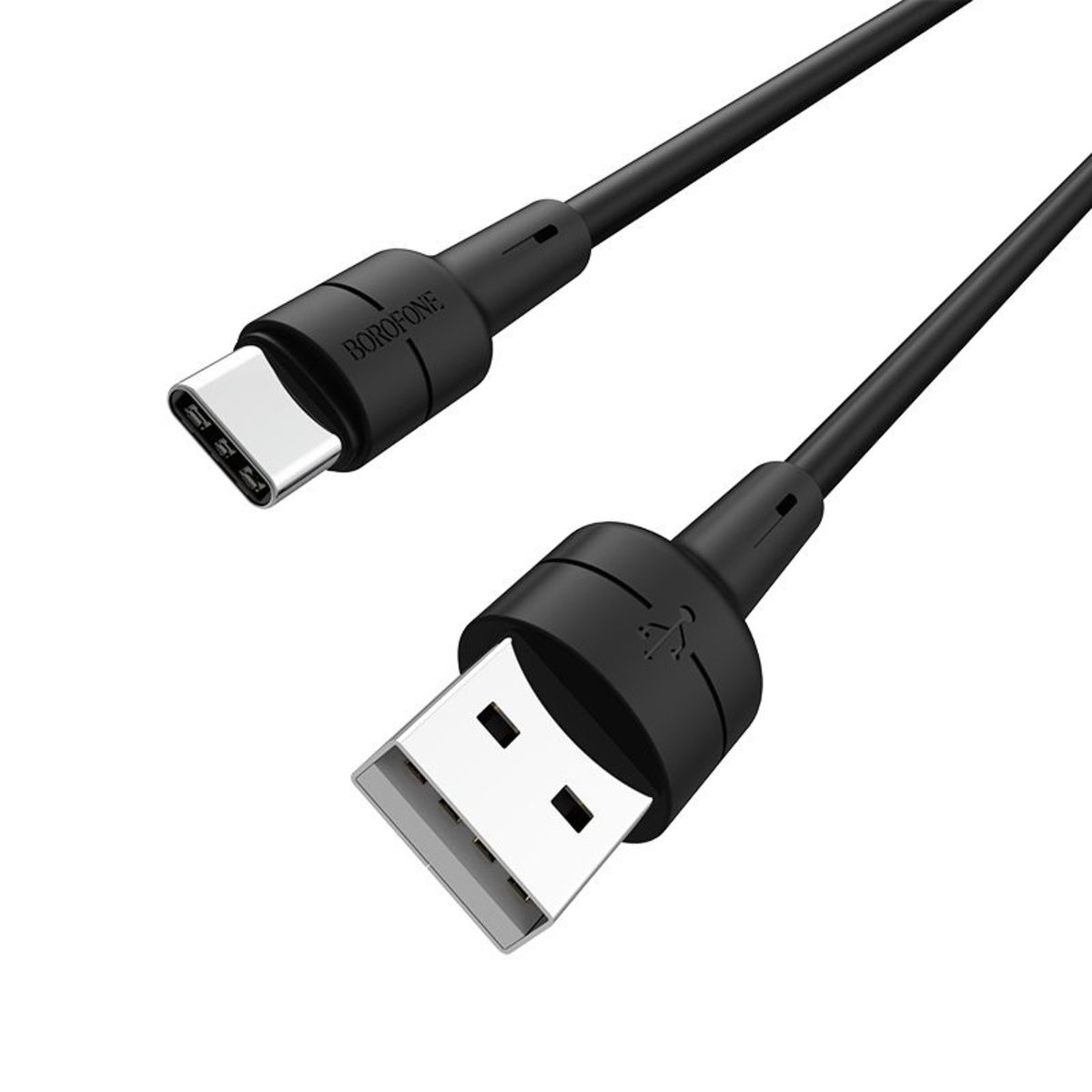Кабель BOROFONE BX30 USB to Type-C, 3A, 1m, silicone, TPE connectors, Black Фотографія №1 Кабель BOROFONE BX30 USB to Type-C, 3A, 1m, silicone, TPE connectors, Black на малюнкі №1