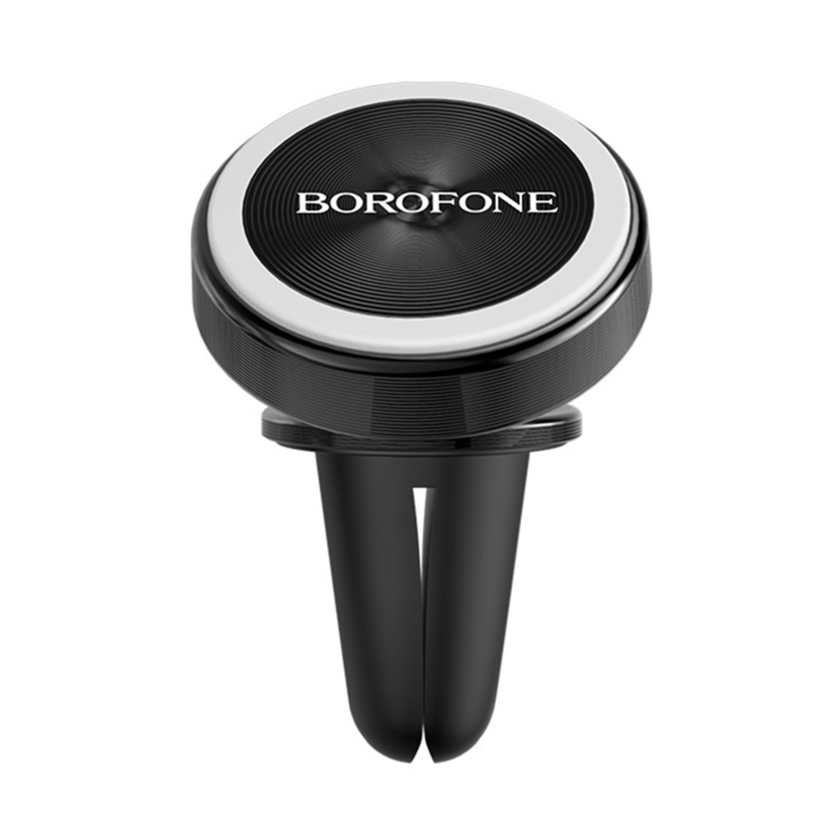Автотримач для телефона BOROFONE BH6 Platinum metal magnetic in-car holder for air outlet Black на малюнкі №1