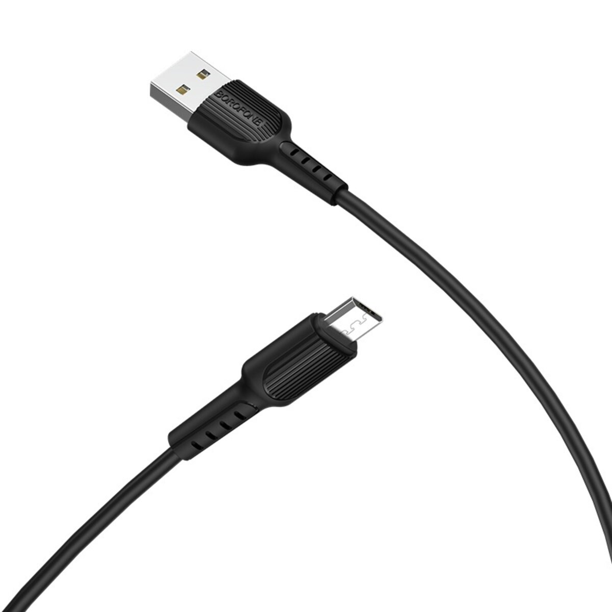 Кабель BOROFONE BX16 USB to Micro 2A, 1m, PVC, TPE connectors, Black на малюнкі №1