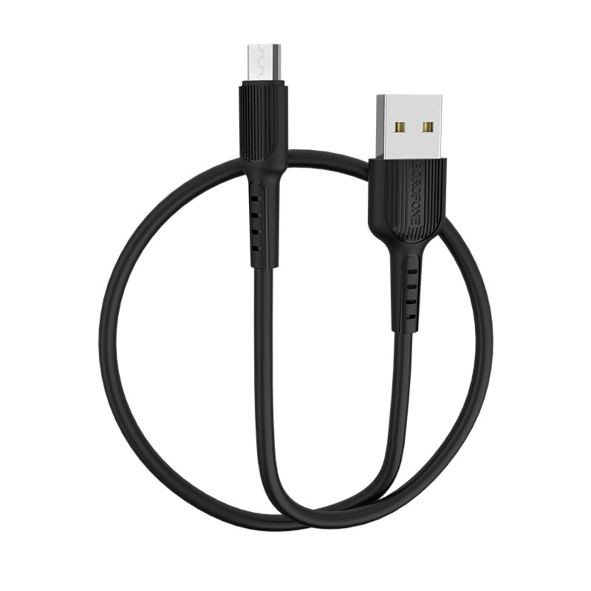 Кабель BOROFONE BX16 USB to Micro 2A, 1m, PVC, TPE connectors, Black на малюнкі №2