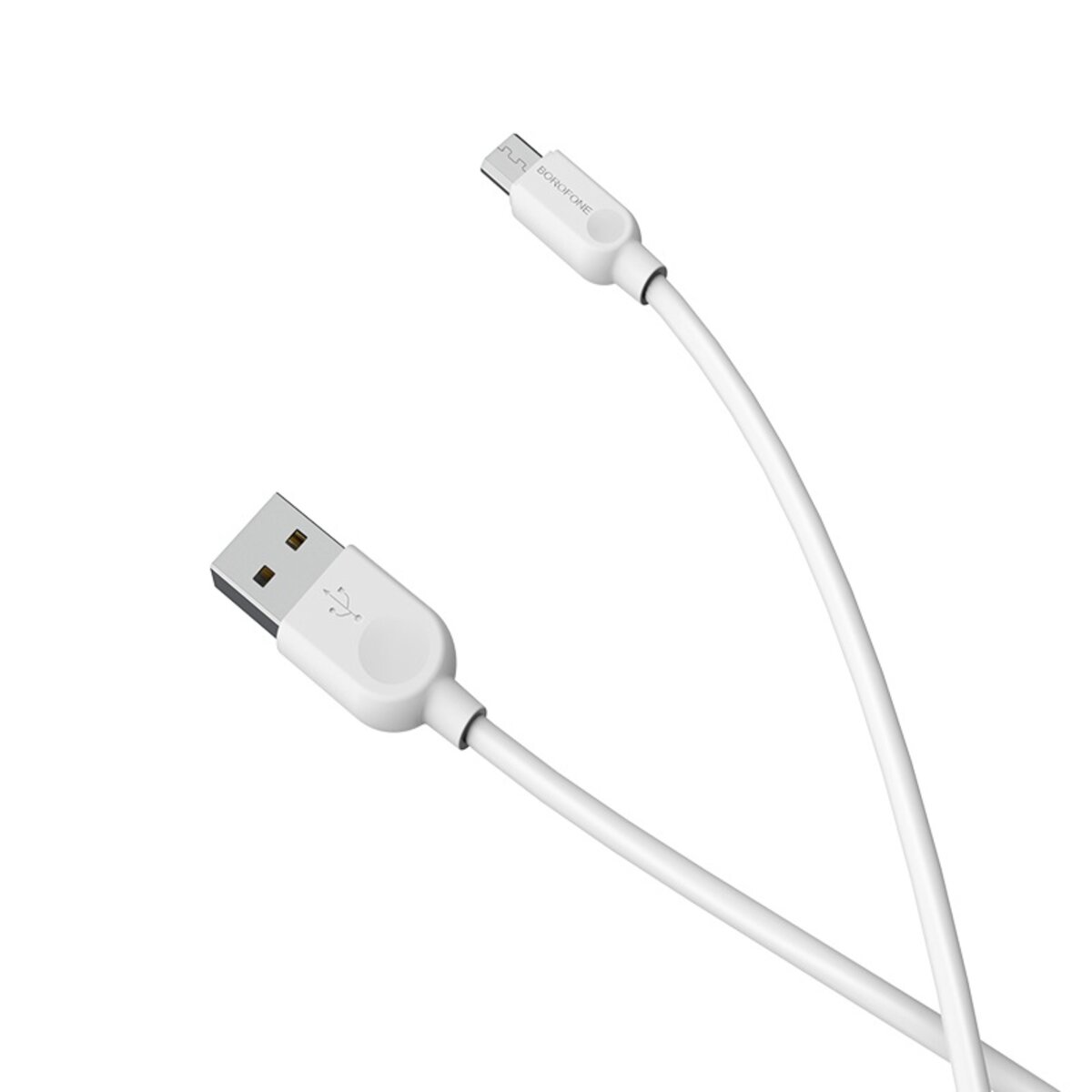 Кабель BOROFONE BX14 USB to Micro 2.4A, 1m, PVC, TPE connectors, White (BX14M1W) Фотографія №1 Кабель BOROFONE BX14 USB to Micro 2.4A, 1m, PVC, TPE connectors, White (BX14M1W) на малюнкі №1