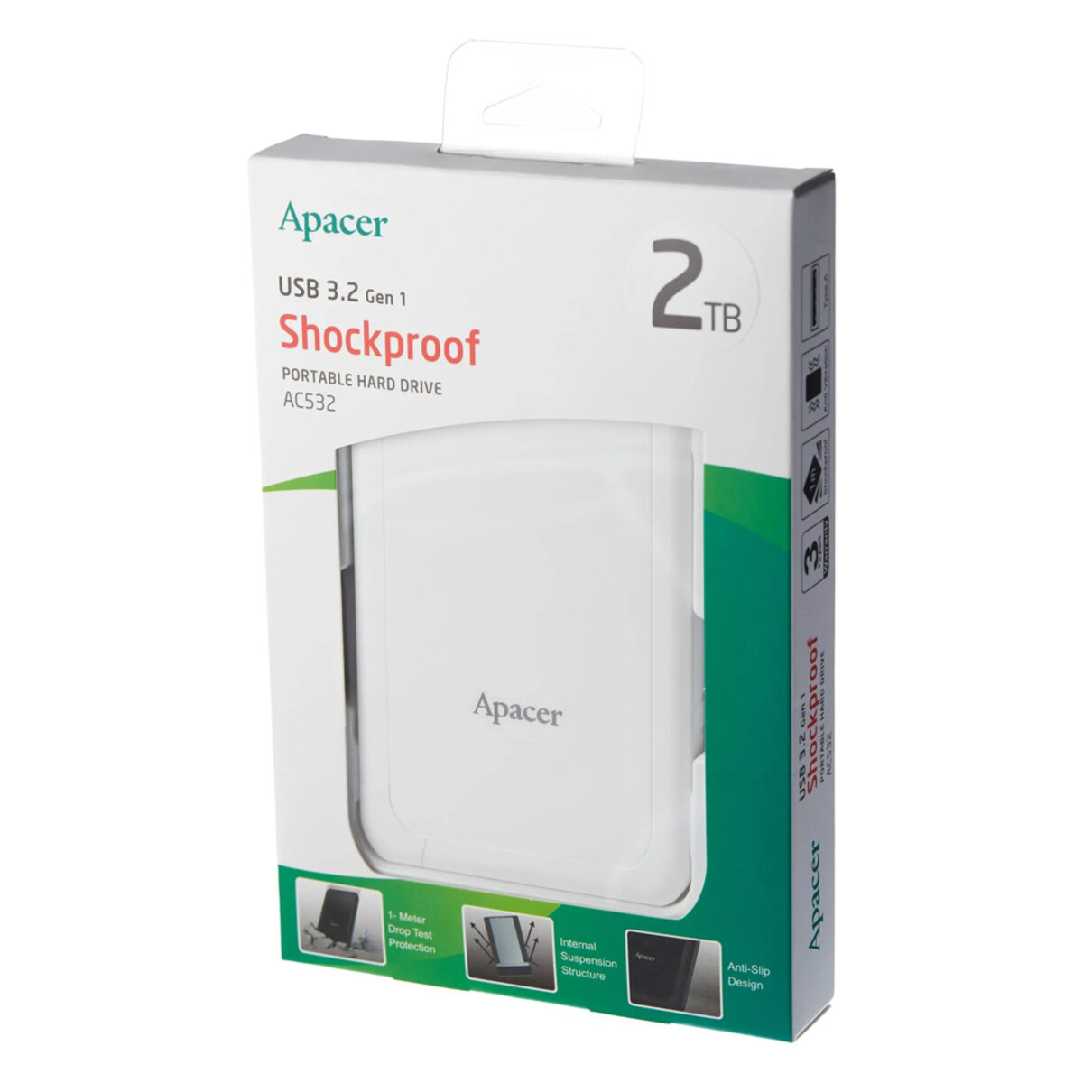 Зовнішній жорсткий диск PHD External 2.5 Apacer USB 3.1 AC532 2TB White на малюнкі №2