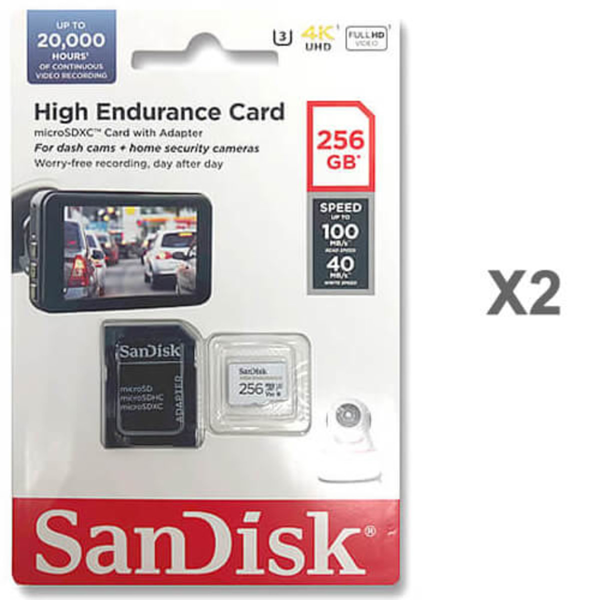 Карта памяті microSDXC (UHS-1 U3) SanDisk High Endurance 256Gb class 10 V30 (100Mb/s) (adapterSD) (SDSQQNR-256G-GN6IA) Фото 2 Карта памяті microSDXC (UHS-1 U3) SanDisk High Endurance 256Gb class 10 V30 (100Mb/s) (adapterSD) (SDSQQNR-256G-GN6IA) на картинке №2