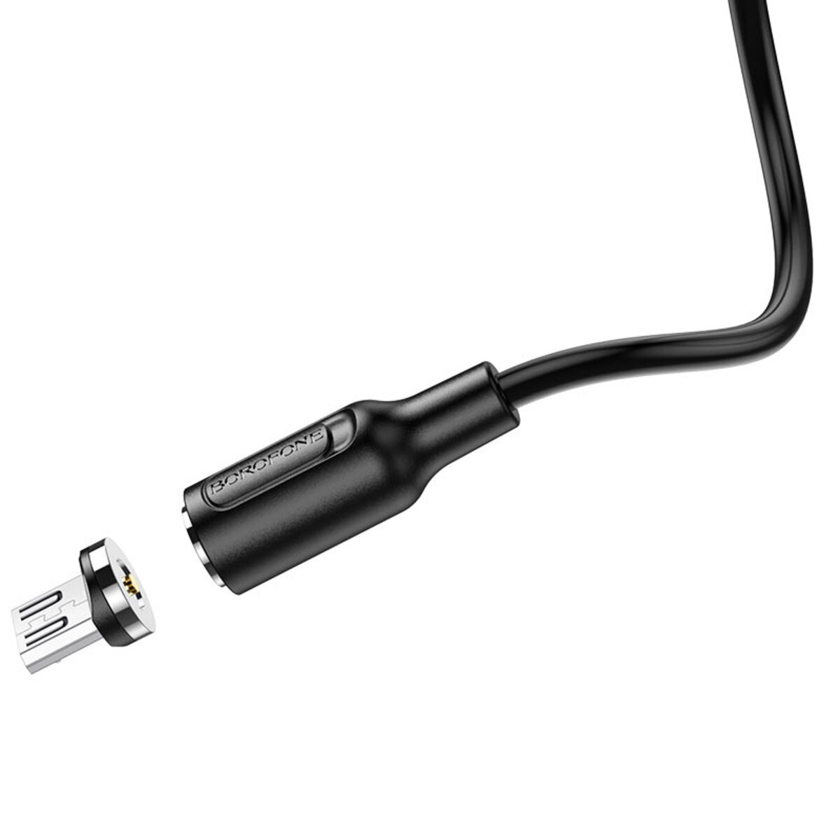 Кабель BOROFONE BX41 USB to Micro 2.4A, 1m, PVC, PVC connectors, magnetic, Black Фотографія №3 Кабель BOROFONE BX41 USB to Micro 2.4A, 1m, PVC, PVC connectors, magnetic, Black на малюнкі №3