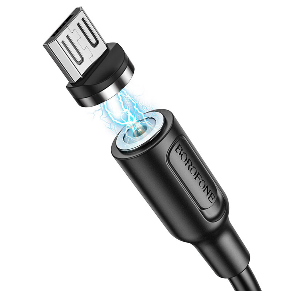 Кабель BOROFONE BX41 USB to Micro 2.4A, 1m, PVC, PVC connectors, magnetic, Black Фотографія №2 Кабель BOROFONE BX41 USB to Micro 2.4A, 1m, PVC, PVC connectors, magnetic, Black на малюнкі №2