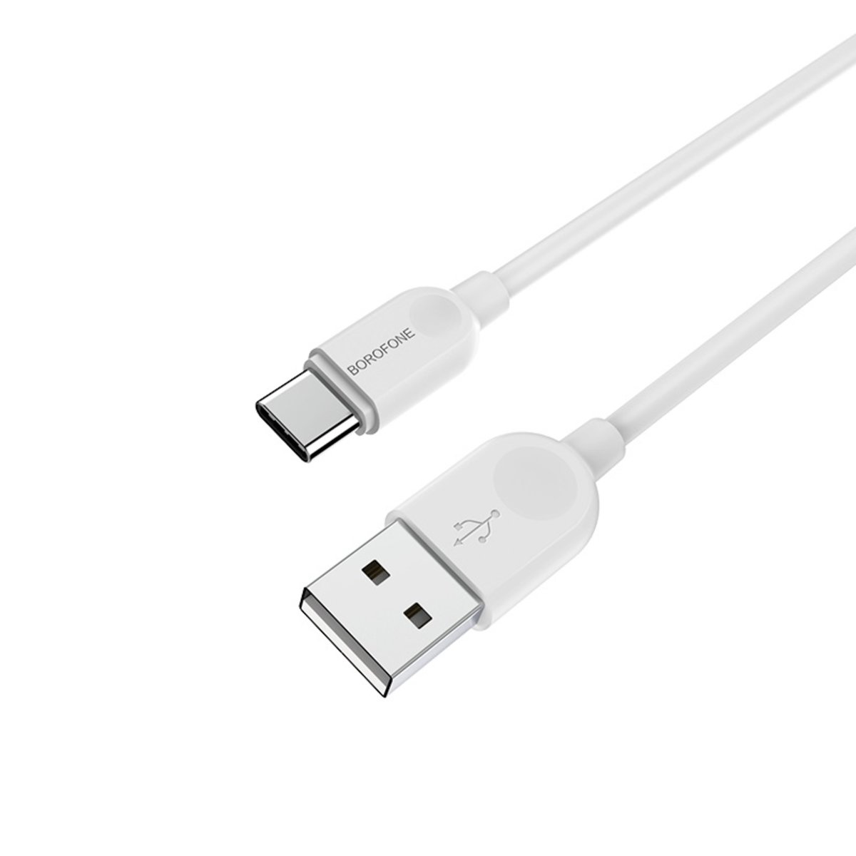 Кабель BOROFONE BX14 USB to Type-C 2.4A, 3m, PVC, TPE connectors, White (BX14C3W) Фотографія №3 Кабель BOROFONE BX14 USB to Type-C 2.4A, 3m, PVC, TPE connectors, White (BX14C3W) на малюнкі №3