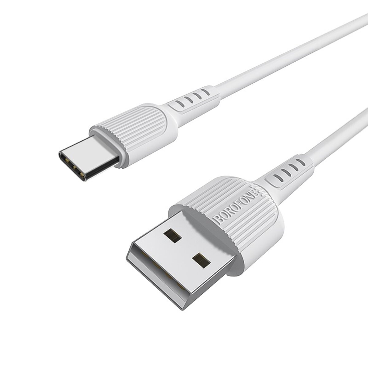 Кабель BOROFONE BX16 USB to Type-C 2A, 1m, PVC, TPE connectors, White на картинке №1