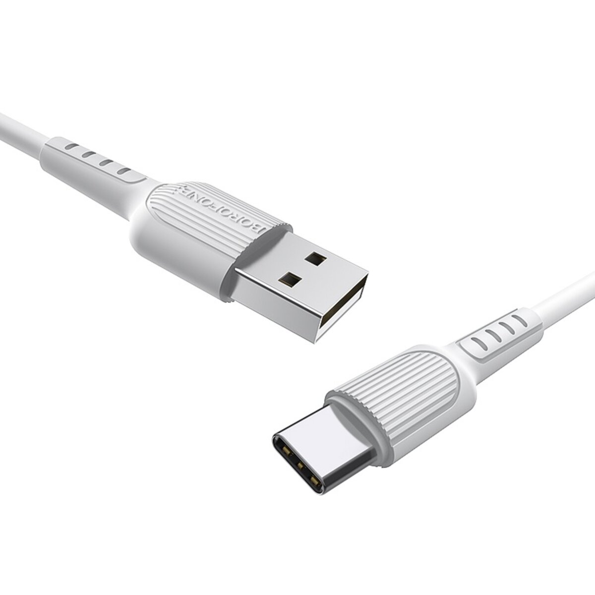 Кабель BOROFONE BX16 USB to Type-C 2A, 1m, PVC, TPE connectors, White на картинке №2