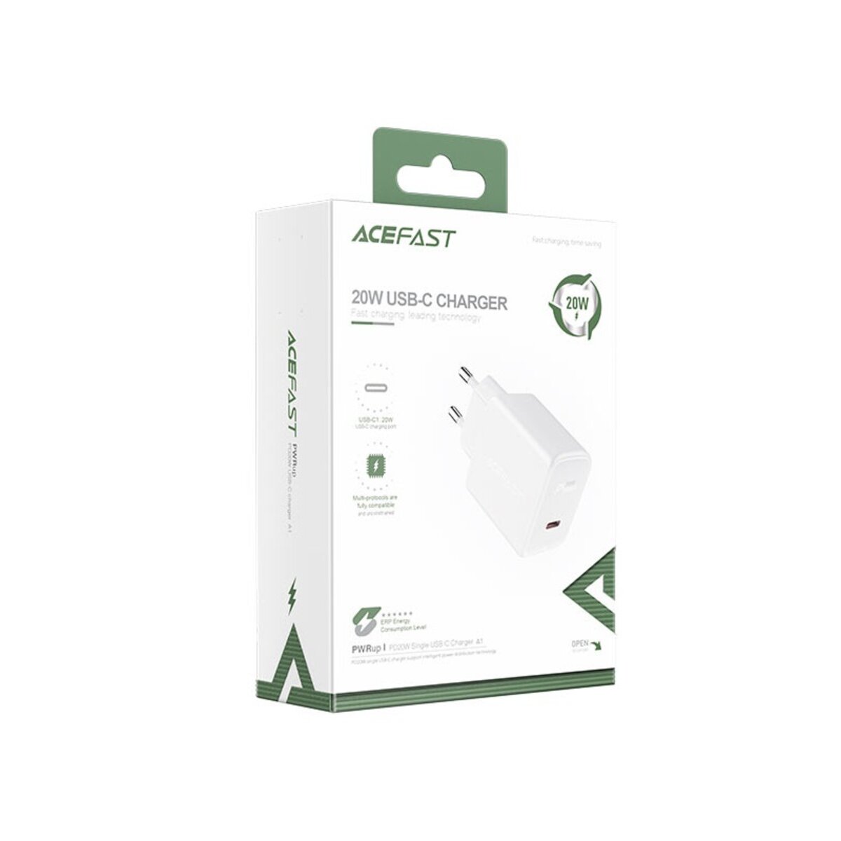 Мережевий зарядний пристрій ACEFAST A1 PD20W single USB-C charger White на малюнкі №2