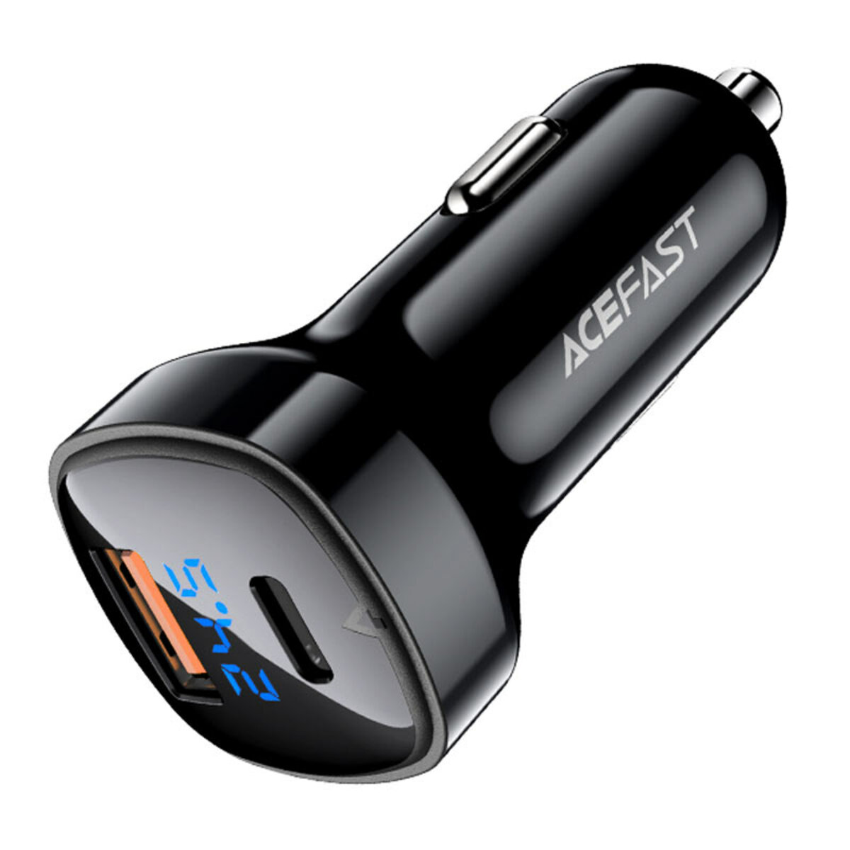 Автомобільний зарядний пристрій ACEFAST B4 digital display 66W(USB-C+USB-A) dual port car charger (AFB4B) на картинке №2