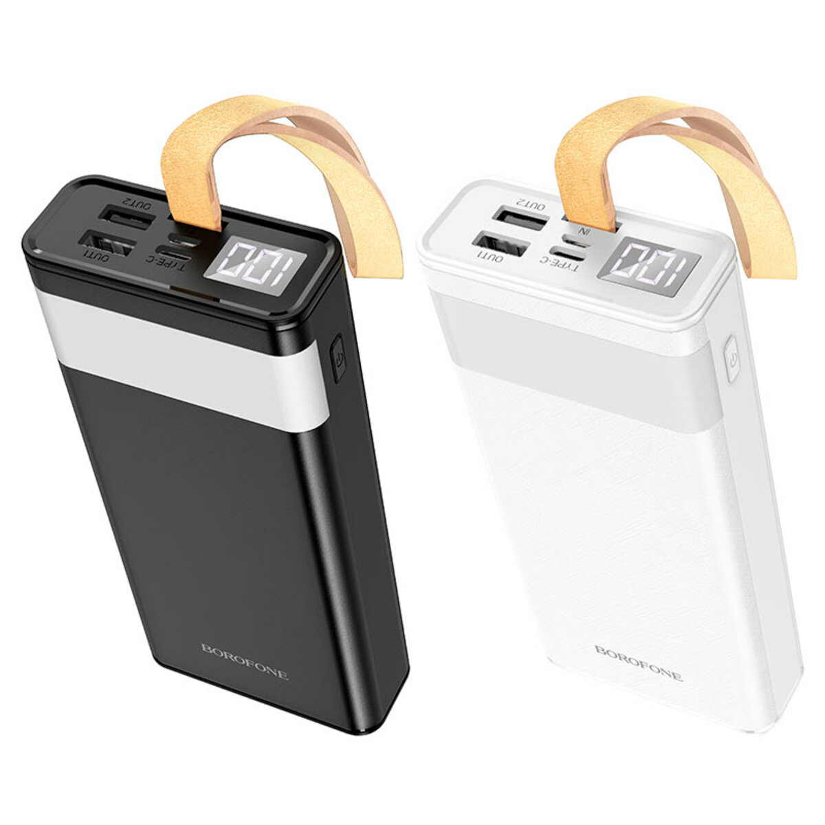 Зовнішній акумулятор BOROFONE BJ18 Coolmy digital display power bank 20000mAh Black (BJ18B) на картинке №2