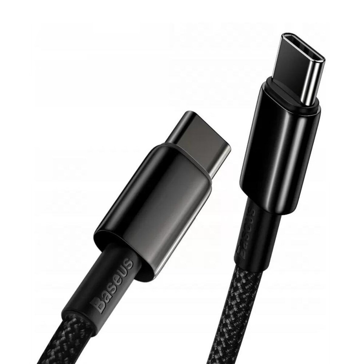 Кабель Baseus Tungsten Gold Fast Charging Data Cable Type-C to Type-C 100W 2m Black на картинке №5