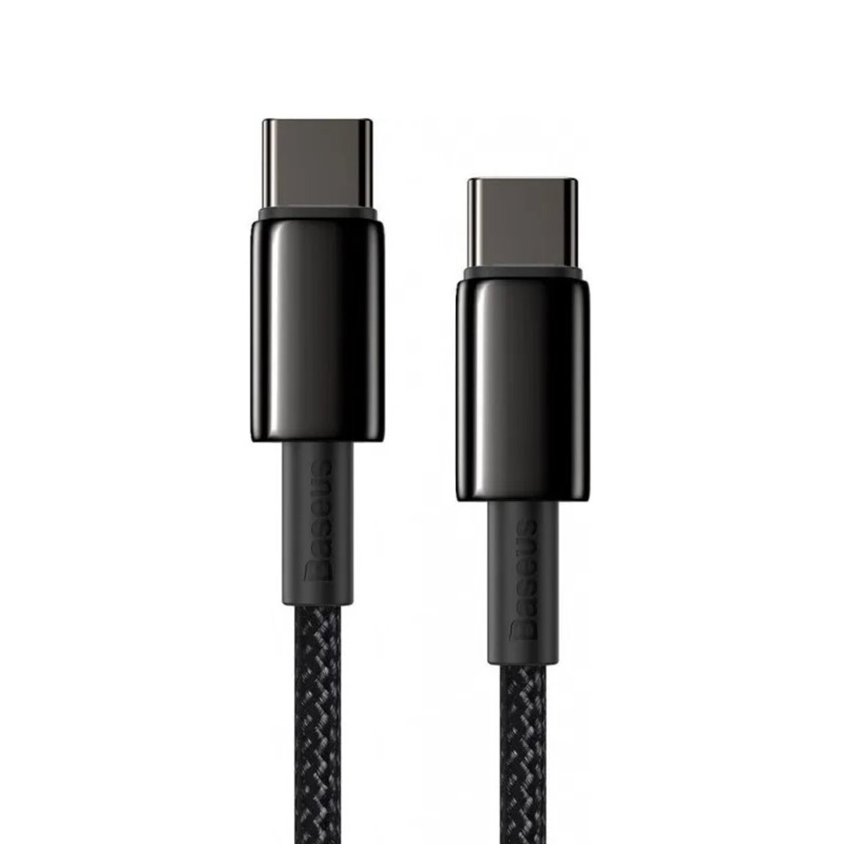 Кабель Baseus Tungsten Gold Fast Charging Data Cable Type-C to Type-C 100W 2m Black на картинке №4