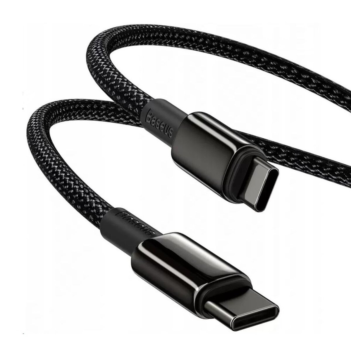 Кабель Baseus Tungsten Gold Fast Charging Data Cable Type-C to Type-C 100W 2m Black на картинке №3
