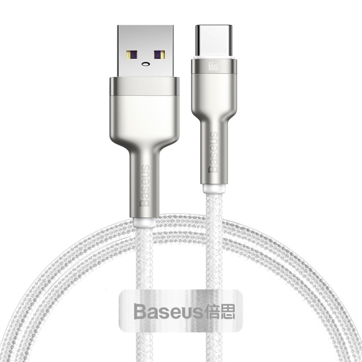 Кабель Baseus Cafule Series Metal Data Cable USB to Type-C 66W 1m White Фотографія №1 Кабель Baseus Cafule Series Metal Data Cable USB to Type-C 66W 1m White на малюнкі №1
