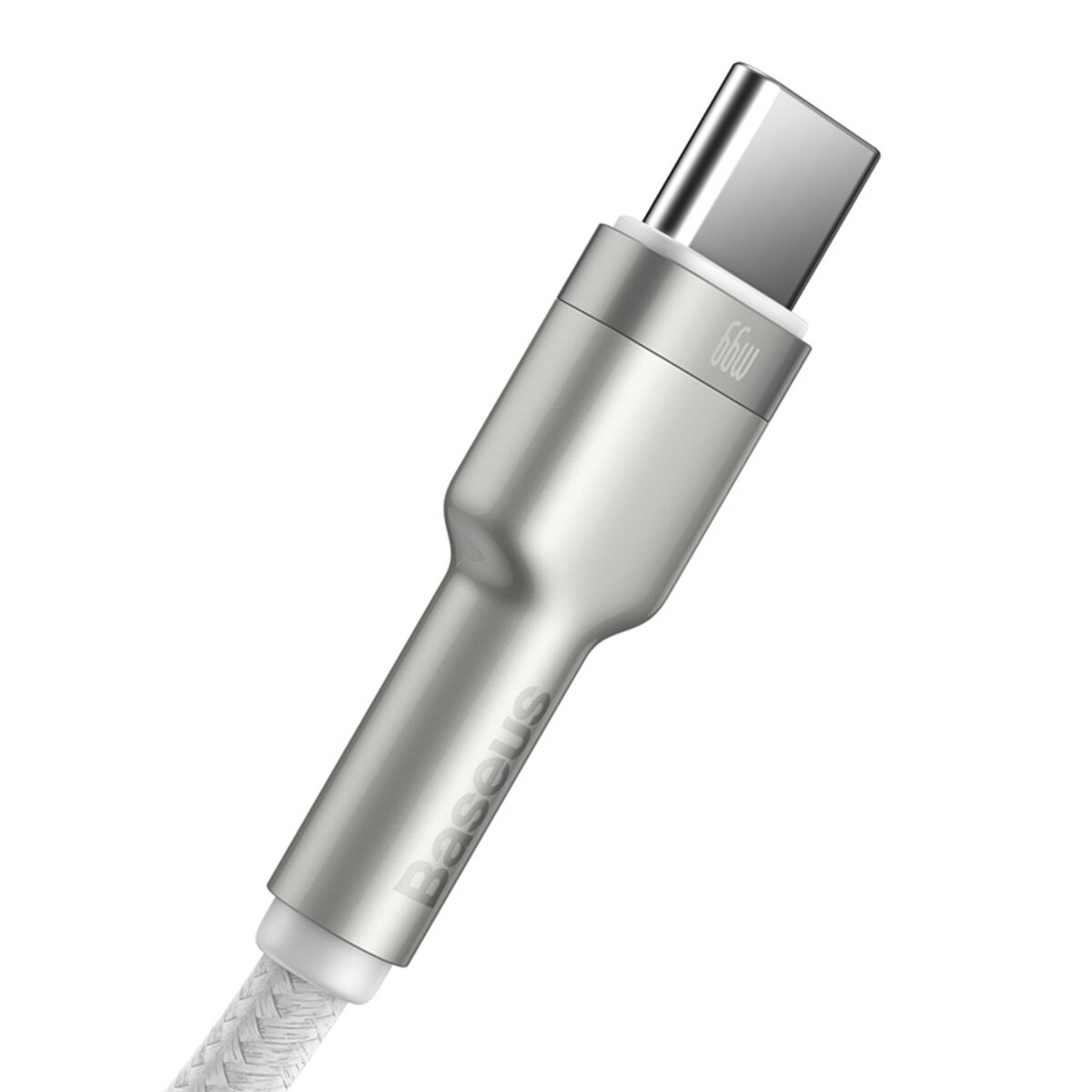 Кабель Baseus Cafule Series Metal Data Cable USB to Type-C 66W 1m White Фотографія №4 Кабель Baseus Cafule Series Metal Data Cable USB to Type-C 66W 1m White на малюнкі №4