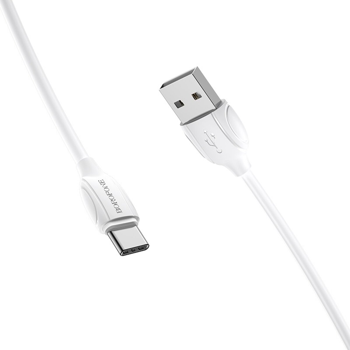 Кабель BOROFONE BX19 USB to Type-C 3A, 1m, PVC, TPE connectors, White (BX19CW) Фотографія №1 Кабель BOROFONE BX19 USB to Type-C 3A, 1m, PVC, TPE connectors, White (BX19CW) на малюнкі №1