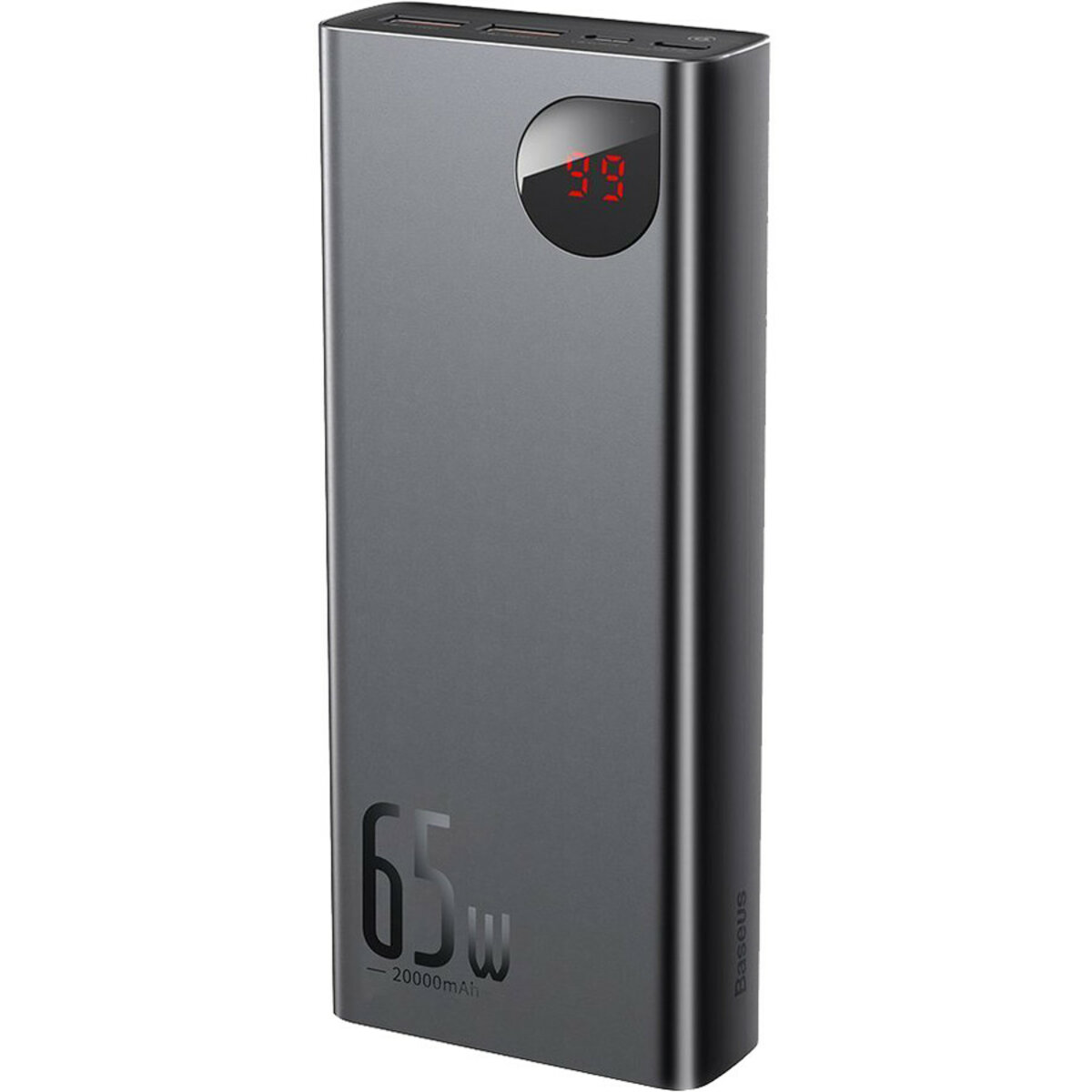 Зовнішній акумулятор Baseus Adaman Metal Digital Display Quick Charge Power Bank 20000mAh 65W Black на картинке №1