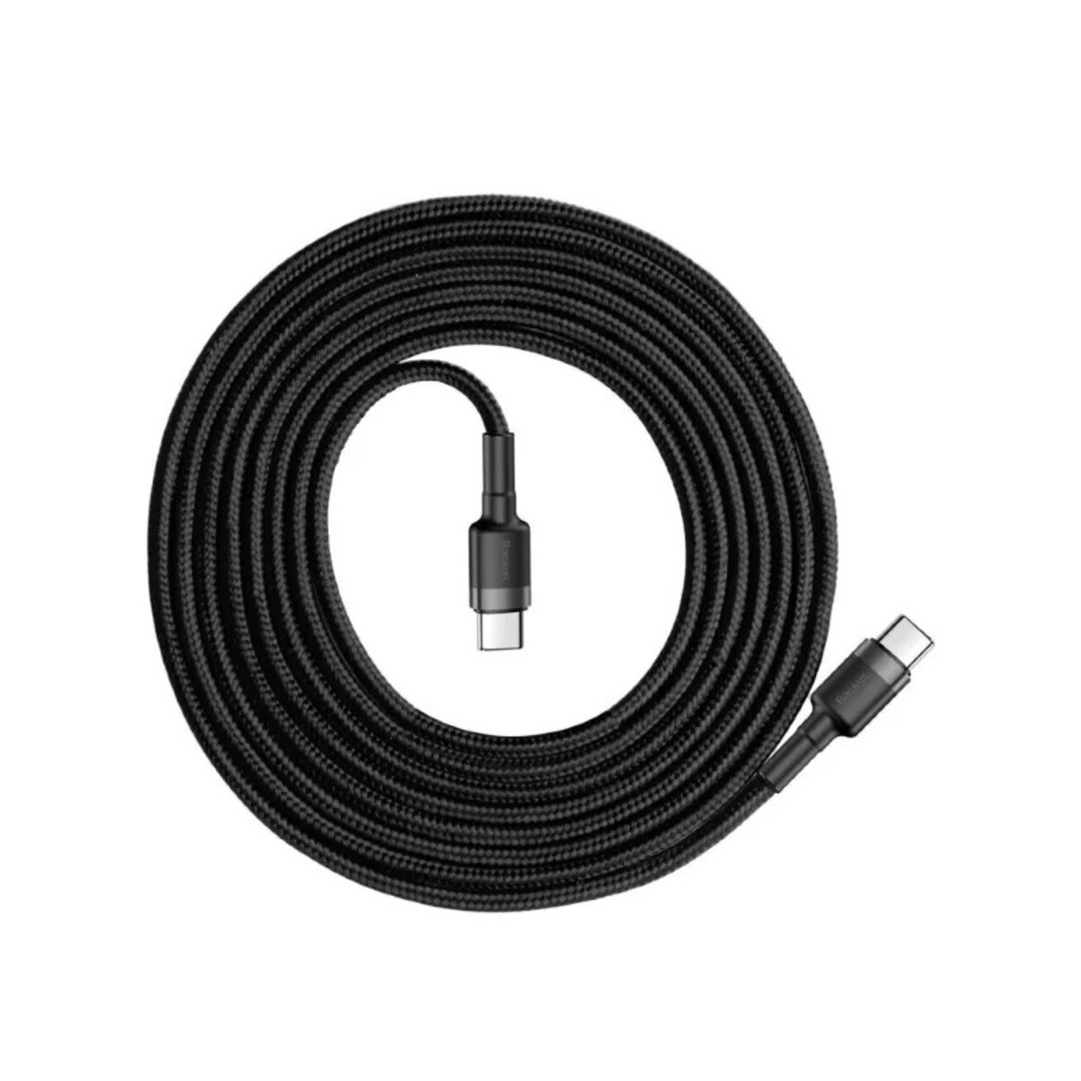 Кабель Baseus Cafule PD2.0 100W flash charging USB Type-C-Type-C cable (20V 5A) 2m Gray+Black на малюнкі №4