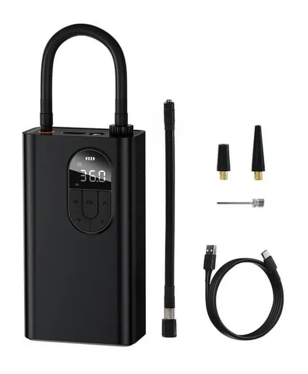 Автомобільний насос Baseus Energy Source Inflator Pump Black на картинке №1