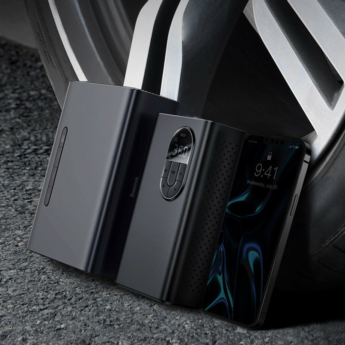 Автомобільний насос Baseus Energy Source Inflator Pump Black на картинке №7