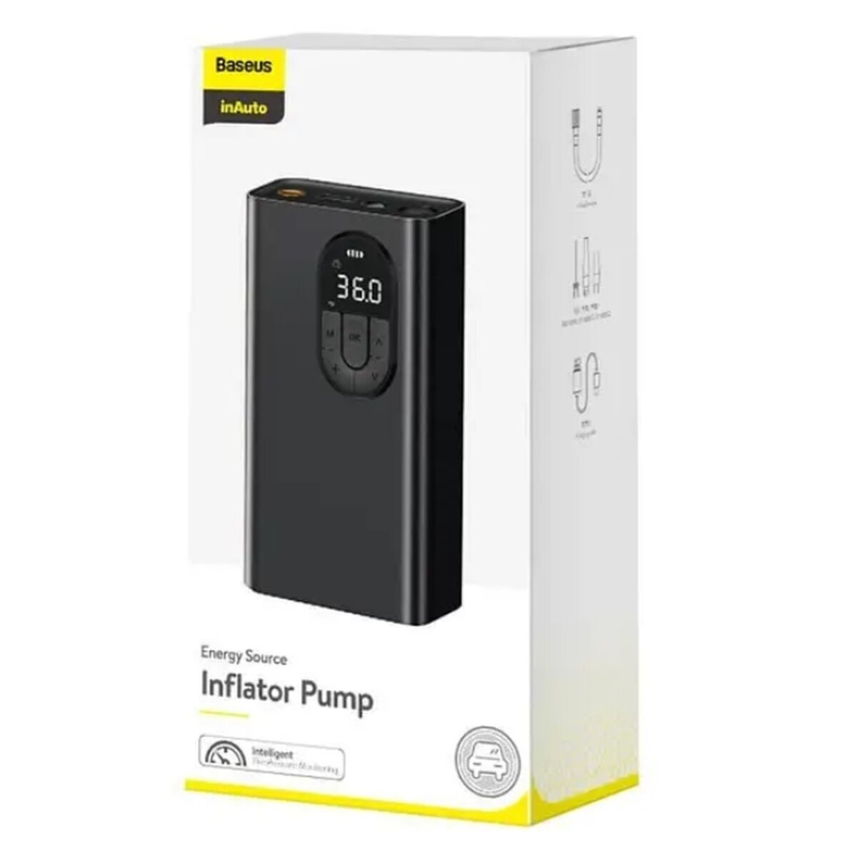 Автомобільний насос Baseus Energy Source Inflator Pump Black на картинке №2