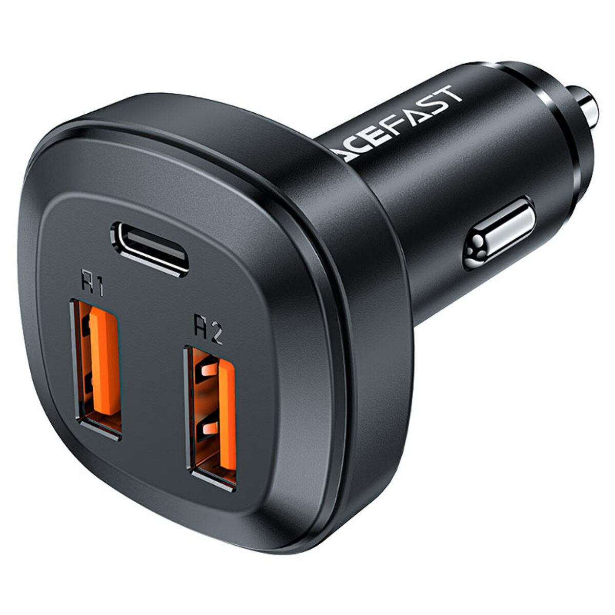 Автомобільний зарядний пристрій ACEFAST B9 66W(2USB-A+USB-C) three port metal car charger на малюнкі №1