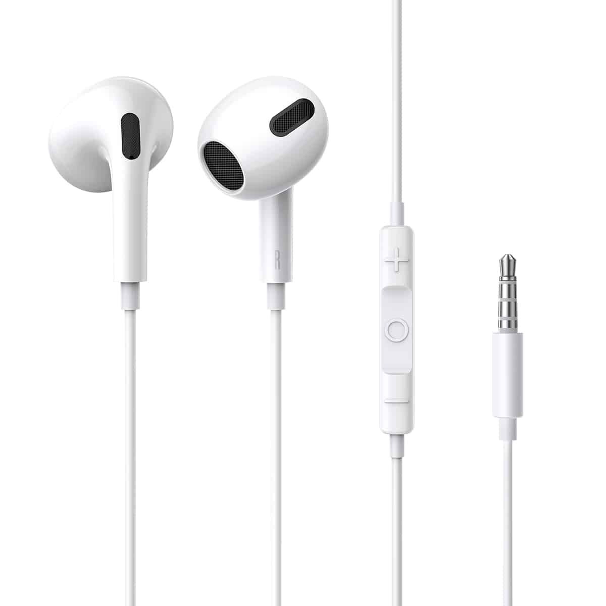 Навушники Baseus Encok 3.5mm lateral in-ear Wired Earphone H17 White Фотографія №1 Навушники Baseus Encok 3.5mm lateral in-ear Wired Earphone H17 White на малюнкі №1