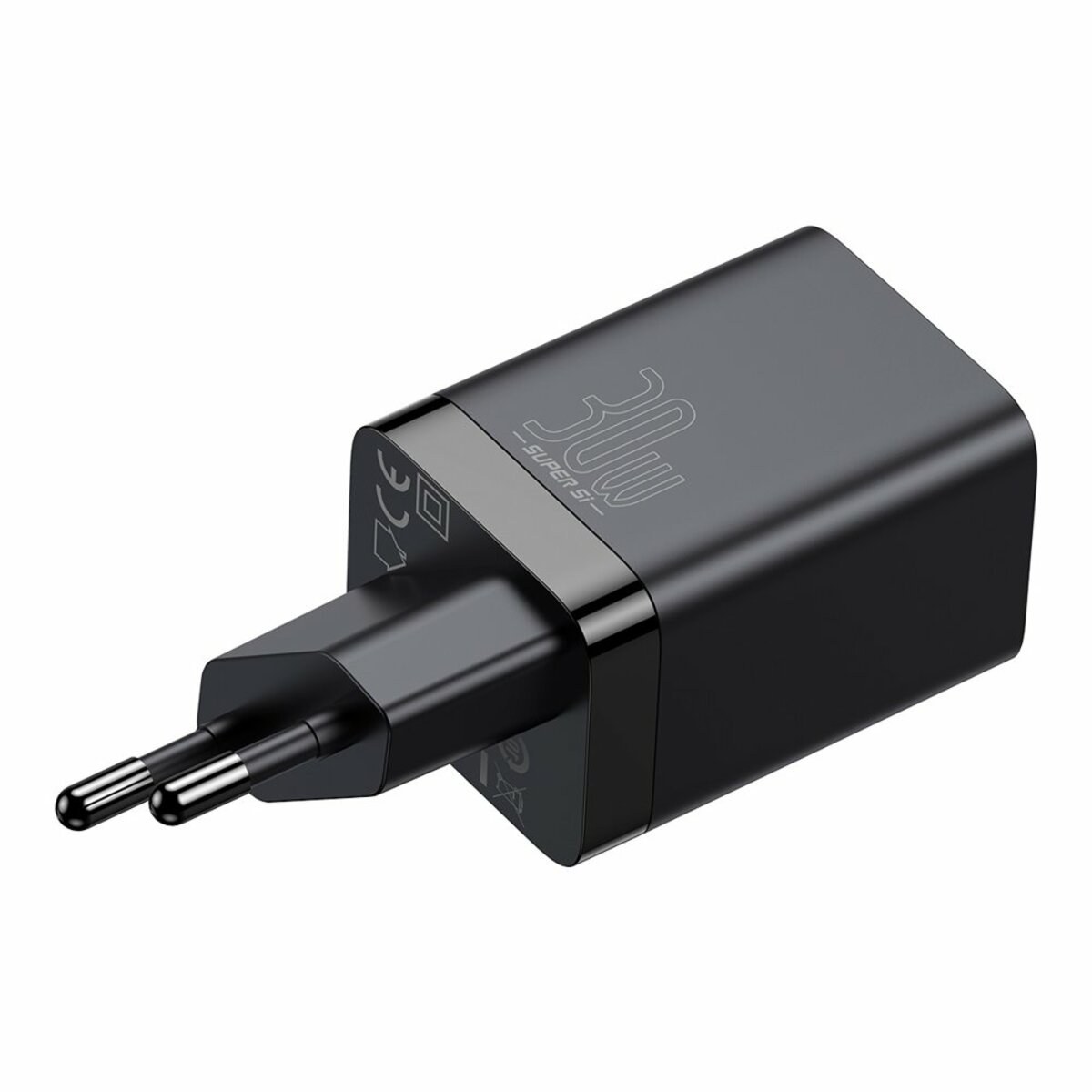 Мережевий зарядний пристрій Baseus Super Si Pro Quick Charger C+U 30W EU Black (CCSUPP-E01) на картинке №5