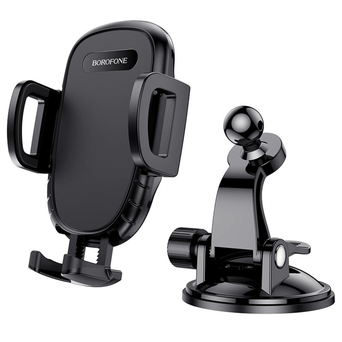 Автотримач для телефона BOROFONE BH37 Route push type suction cup car holder Black на малюнкі №4
