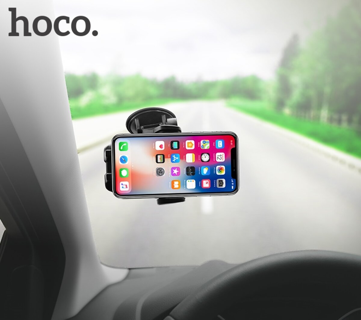 Автотримач для телефона HOCO CA31 cool run suction cup car holder Black (6957531077602) на картинке №8
