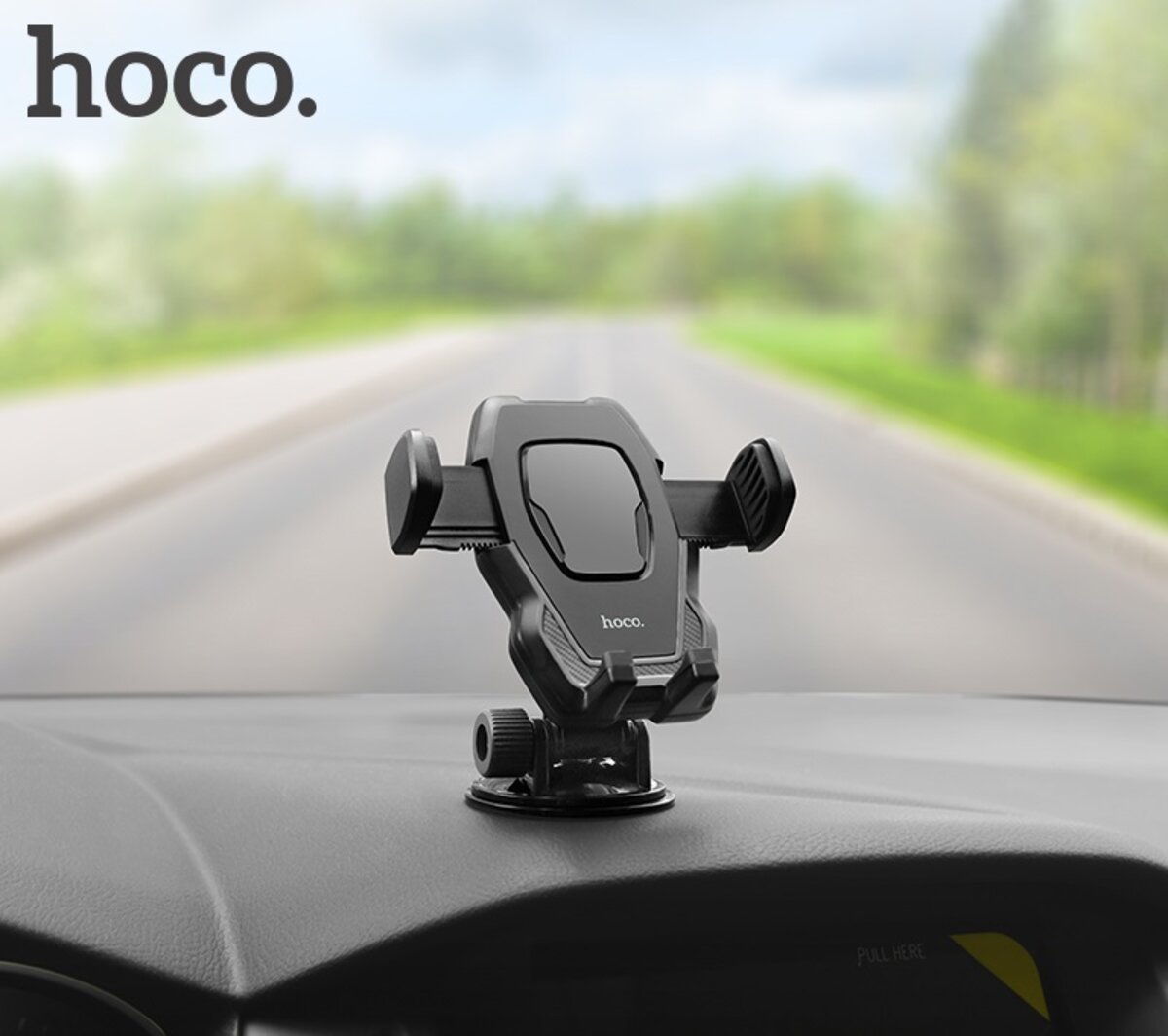 Автотримач для телефона HOCO CA31 cool run suction cup car holder Black на малюнкі №8