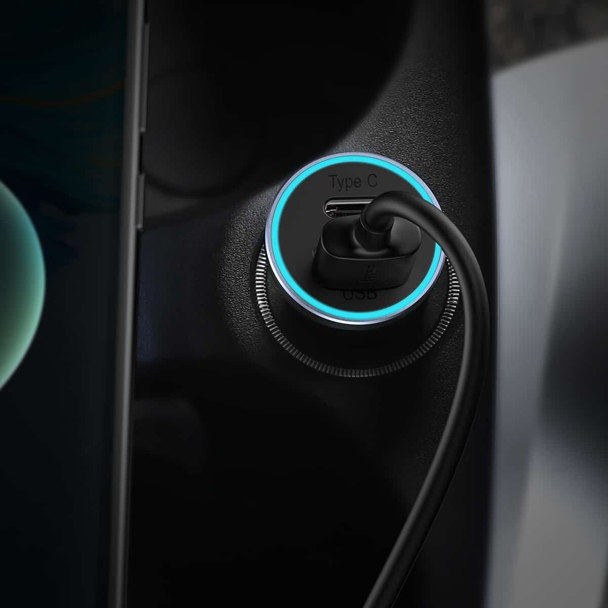 Автомобільний зарядний пристрій Baseus Golden Contactor Max Dual Fast Charger Car Charger U+C 60W Dark Gray на картинке №6