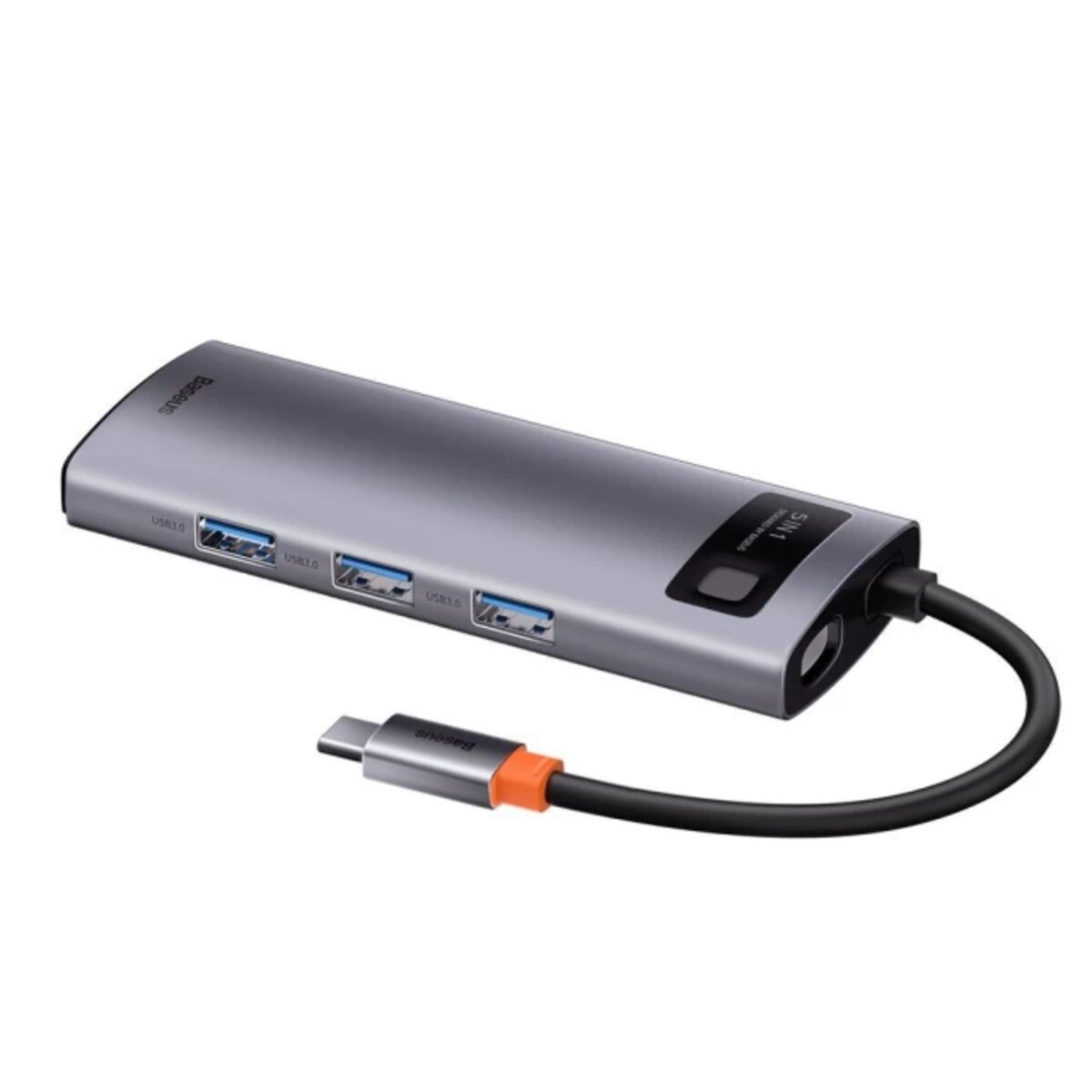 USB-хаб Baseus Metal Gleam Series 5-in-1 Multifunctional （Type-C to HDMI*1+USB3.0*3+PD*1) (CAHUB-CX0G) на картинке №4