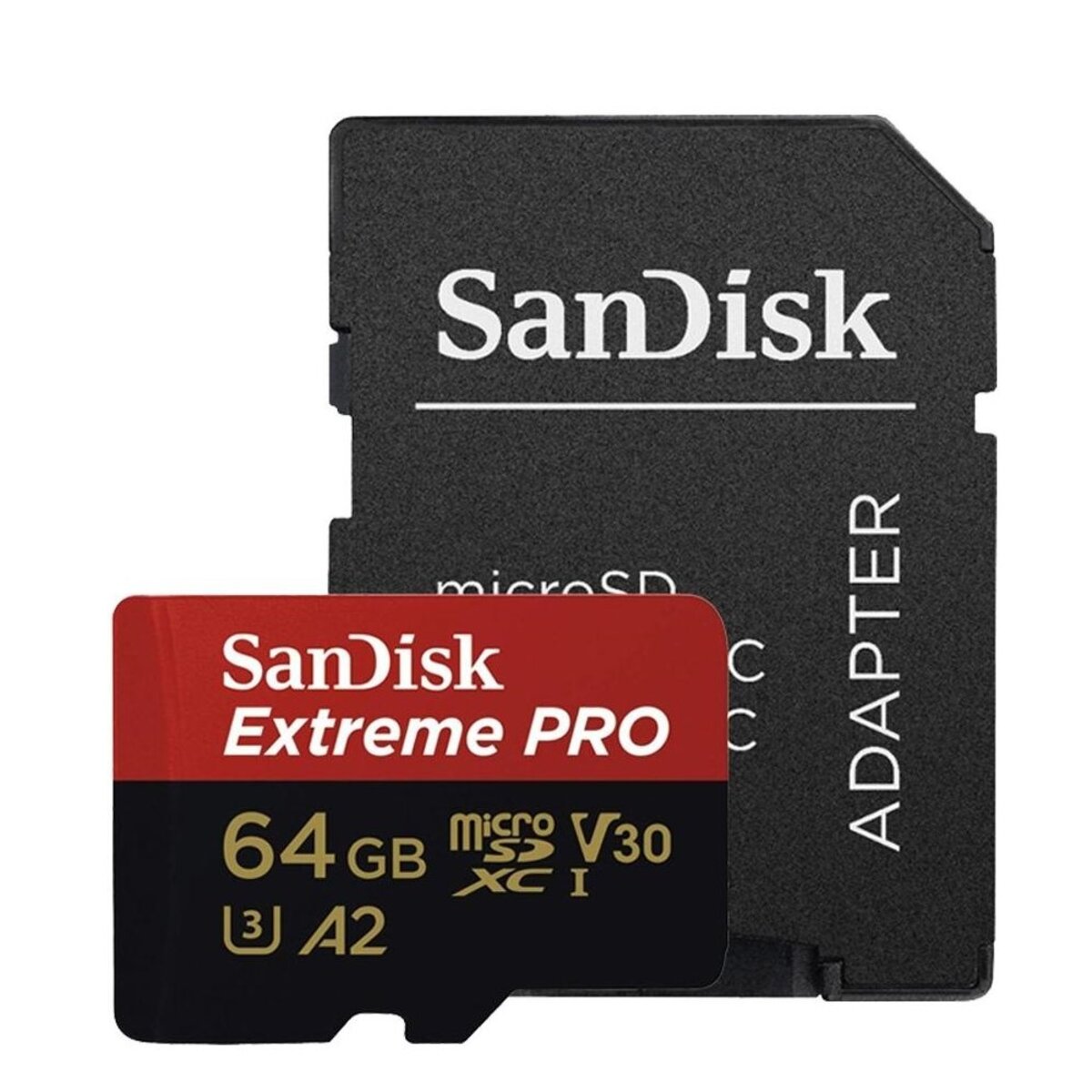 Карта памяті microSDXC (UHS-1 U3) SanDisk Extreme Pro A2 64Gb class 10 V30 (R200MB/s,W90MB/s) (adapter) (SDSQXCU-064G-GN6MA) Фото 1 Карта памяті microSDXC (UHS-1 U3) SanDisk Extreme Pro A2 64Gb class 10 V30 (R200MB/s,W90MB/s) (adapter) (SDSQXCU-064G-GN6MA) на картинке №1