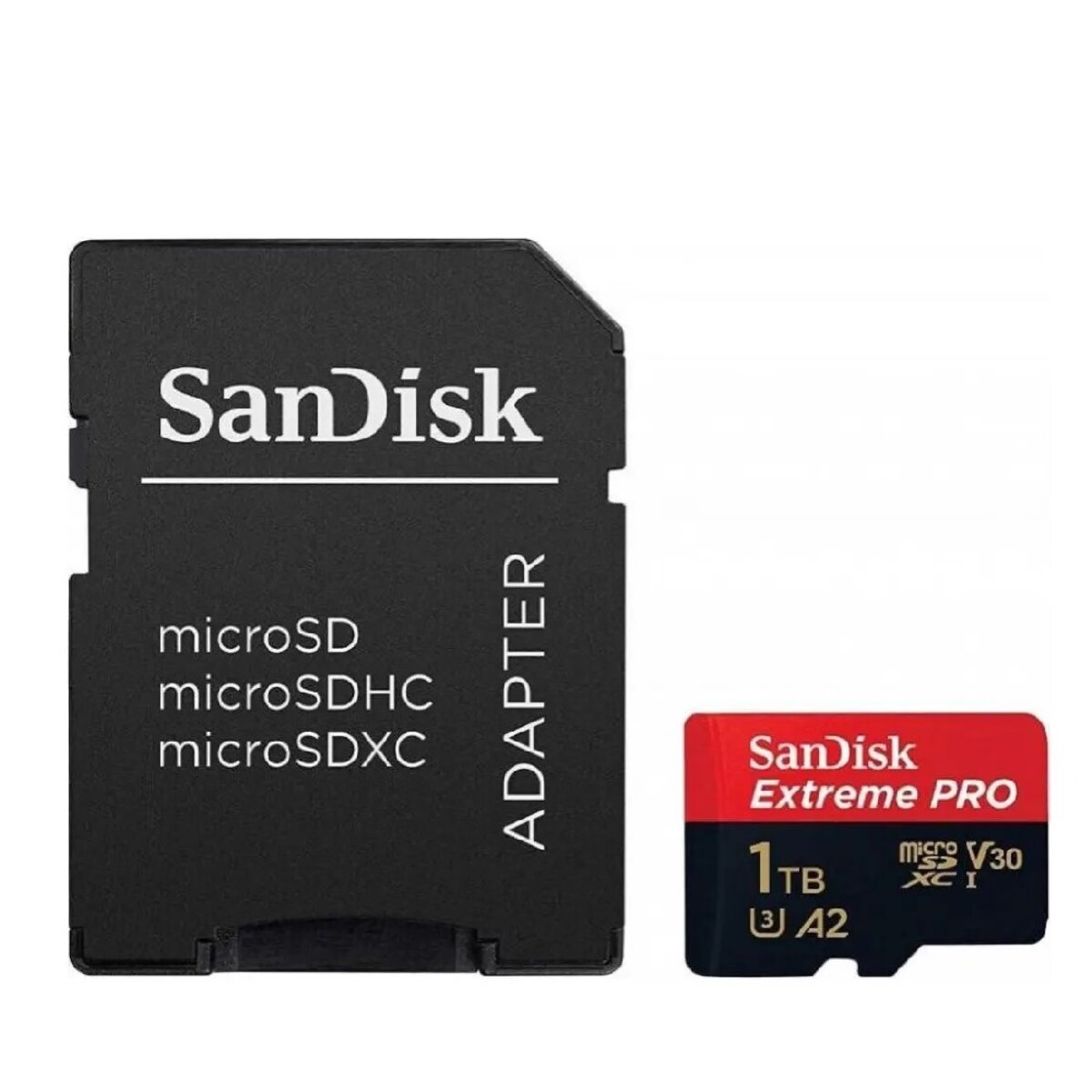 Карта памяті microSDXC (UHS-1 U3) SanDisk Extreme Pro A2 1TB class 10 V30 (R200MB/s,W140MB/s) (adapter) Фото 3 Карта памяті microSDXC (UHS-1 U3) SanDisk Extreme Pro A2 1TB class 10 V30 (R200MB/s,W140MB/s) (adapter) на картинке №3