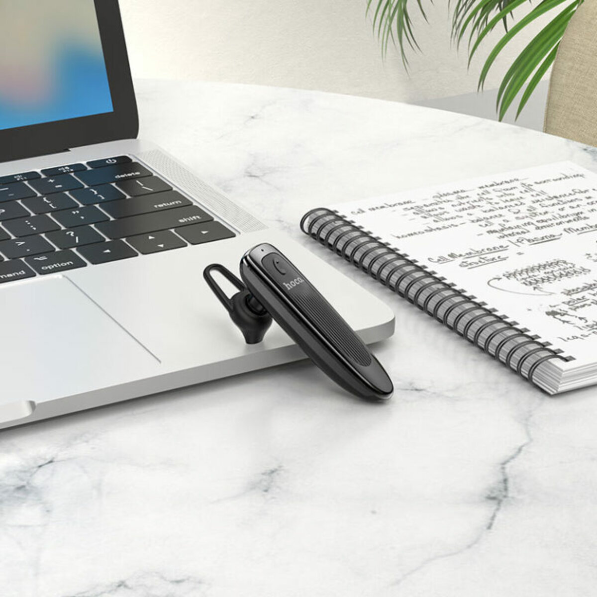 Bluetooth гарнітура HOCO E60 Brightness business BT headset Black Фотографія №5 Bluetooth гарнітура HOCO E60 Brightness business BT headset Black на малюнкі №5