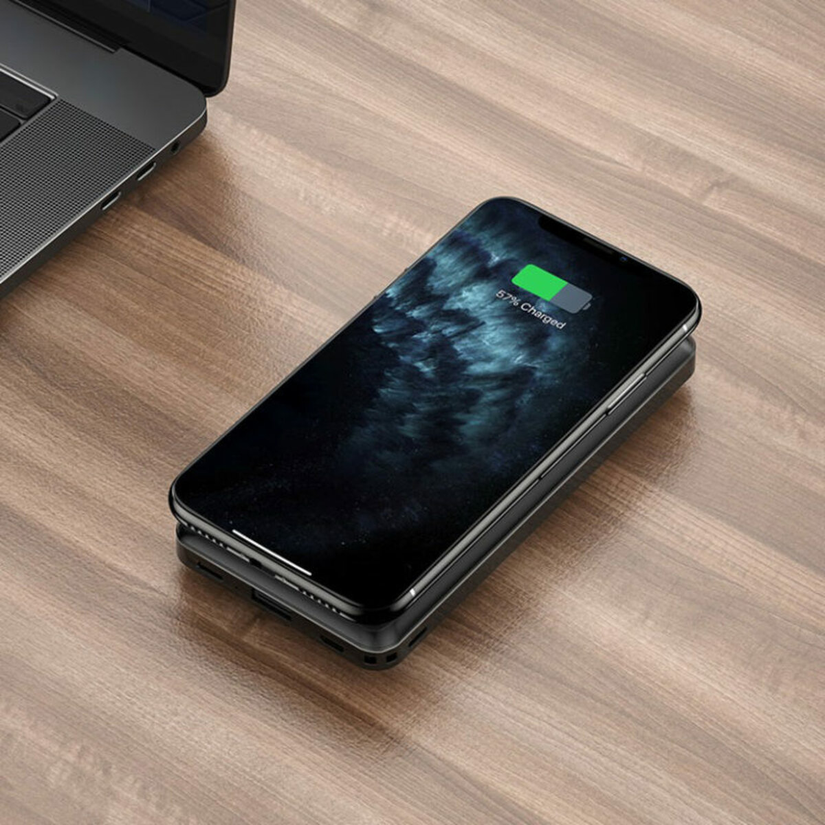 Зовнішній акумулятор HOCO J50 Surf wireless charging mobile power bank(10000mAh) Black (6931474717924) на картинке №5