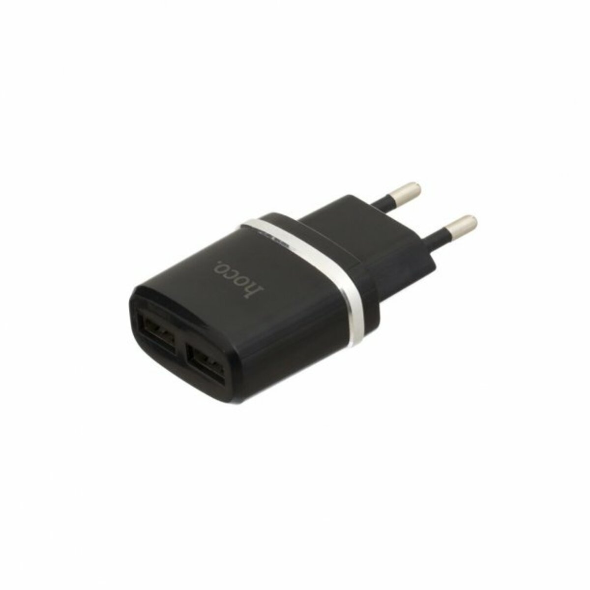 Мережевий зарядний пристрій HOCO C12 Smart dual USB charger Black на картинке №2