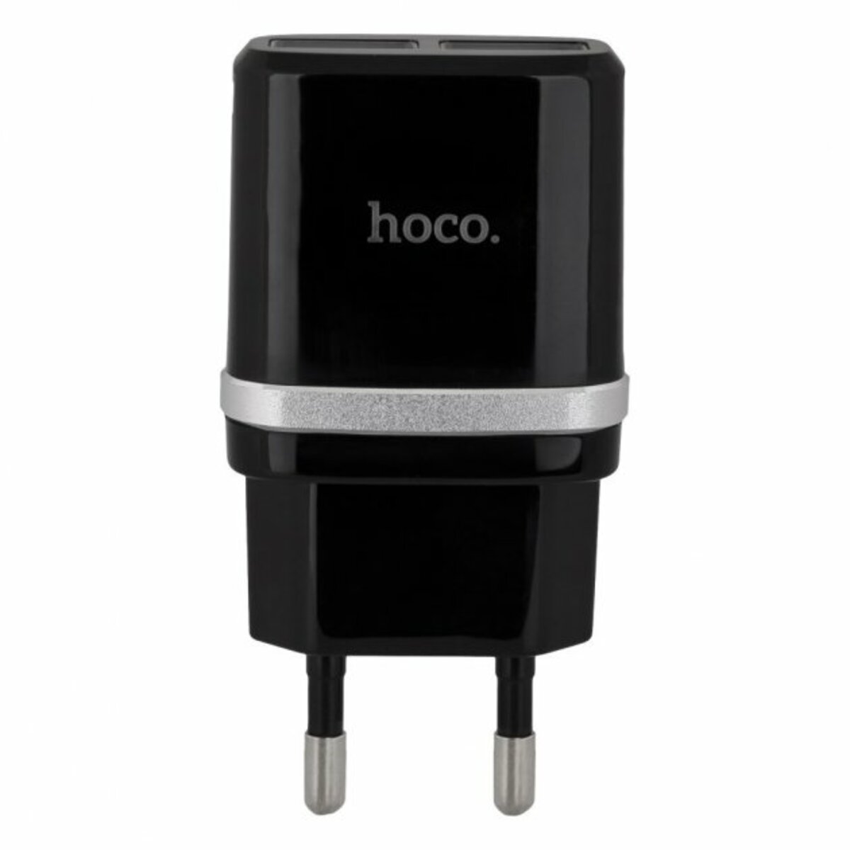 Мережевий зарядний пристрій HOCO C12 Smart dual USB charger Black на картинке №1