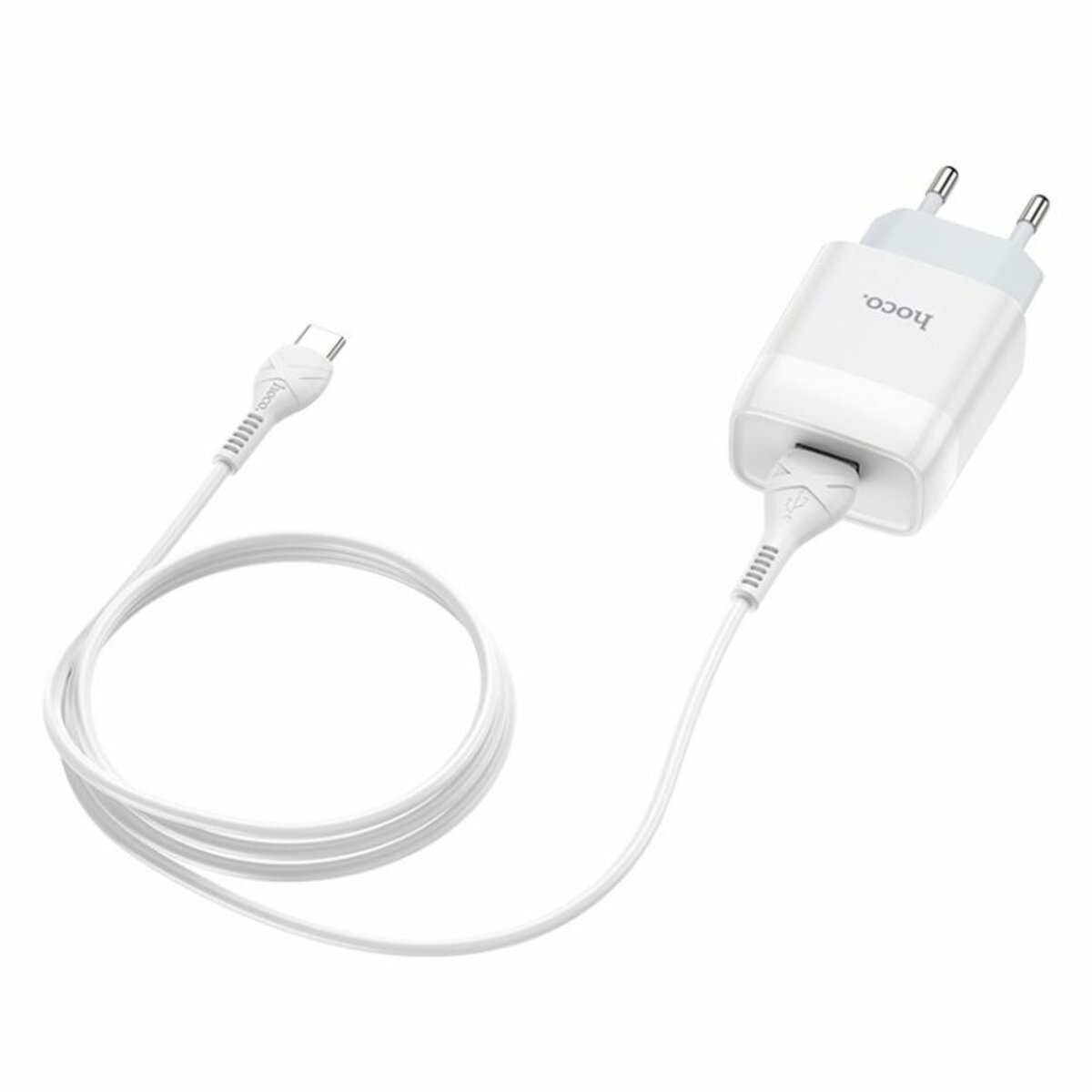 Мережевий зарядний пристрій HOCO C72A Glorious single port charger set(Type-C) 10.5W White на картинке №4