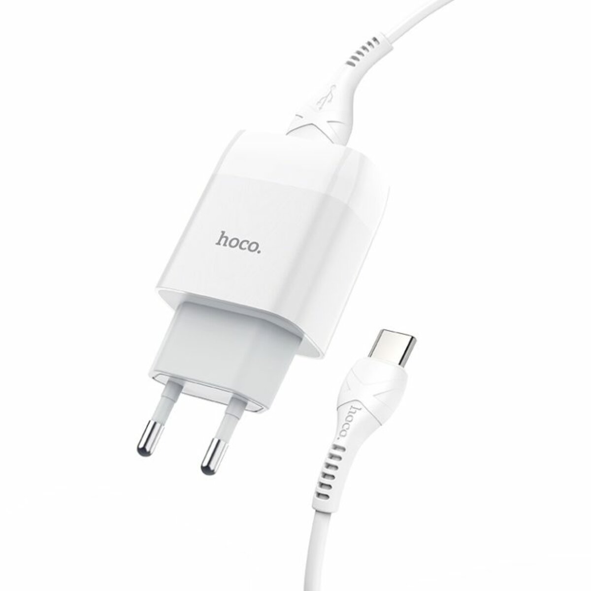 Мережевий зарядний пристрій HOCO C72A Glorious single port charger set(Type-C) 10.5W White на картинке №2