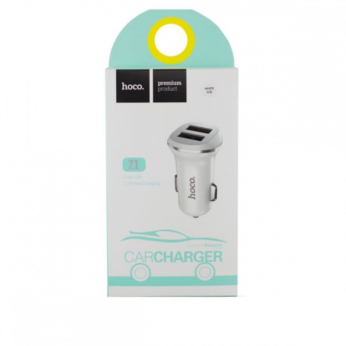 Автомобільний зарядний пристрій HOCO Z1 double ported Car Charger Black на малюнкі №2