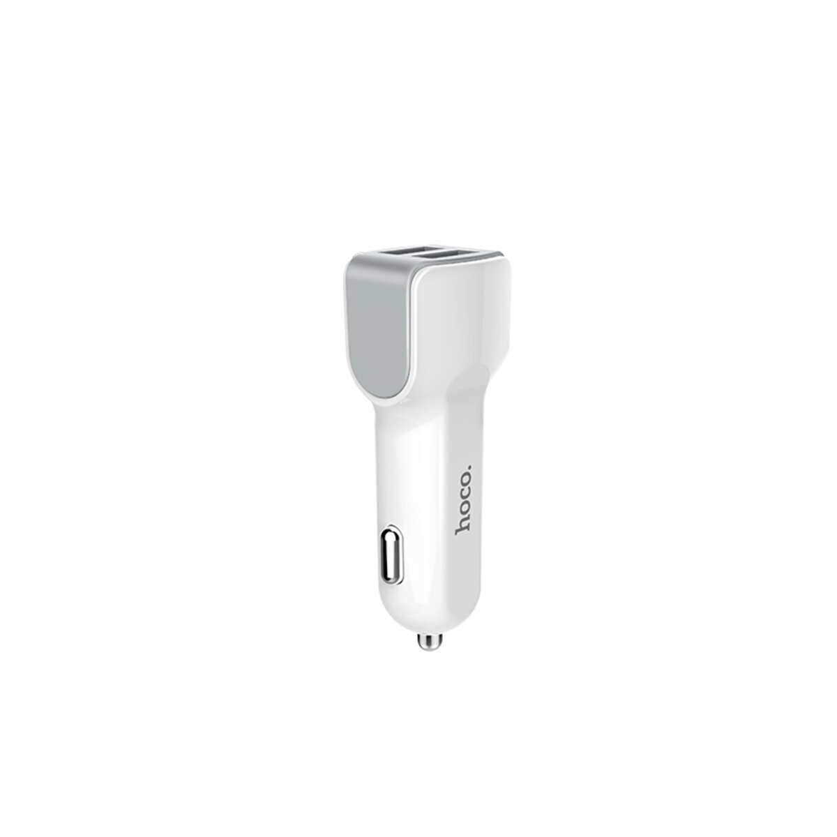 Автомобільний зарядний пристрій HOCO Z23 grand style dual-port car charger set with iP cable White (6957531078012) на картинке №1